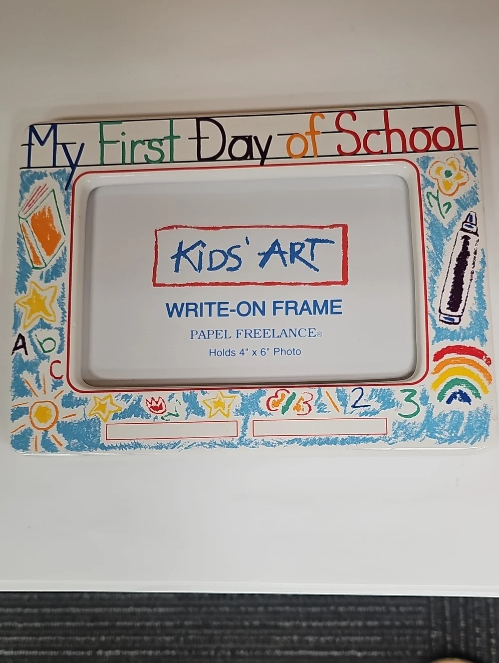 Papel My First Day of School Kids Art Write-On Picture Frame Holds 4